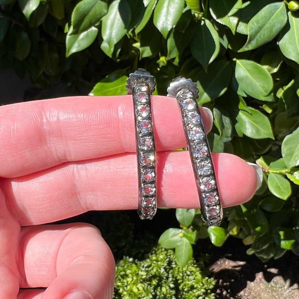 Alberian & Aulde Sterling and White Topaz Hoops